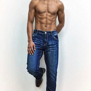 RAW X Men Size 36x32 Dark Wash Skinny Fit Casual Streetwear Skater Denim Jeans